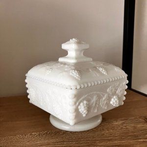 Vintage Westmoreland Milk Glass Wedding Dish